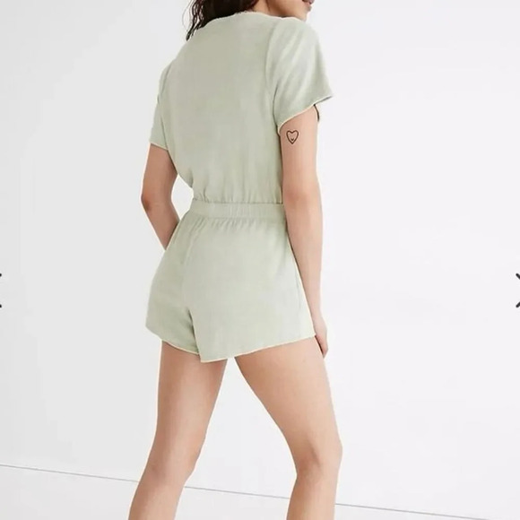 MWL MADEWELL Retroterry Baseball Romper Size Small Mint Green - Picture 2 of 10